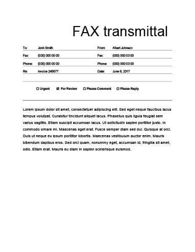 Modello fax essenziale