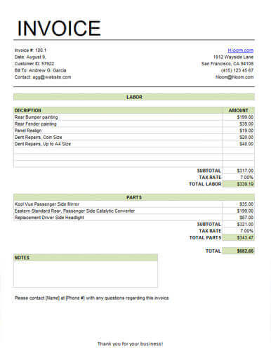 25 Free Service Invoice Templates [Billing in Word and Excel]