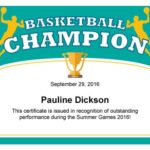 Basketball Award Certificate