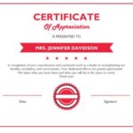 Blank Certificate of Appreciation