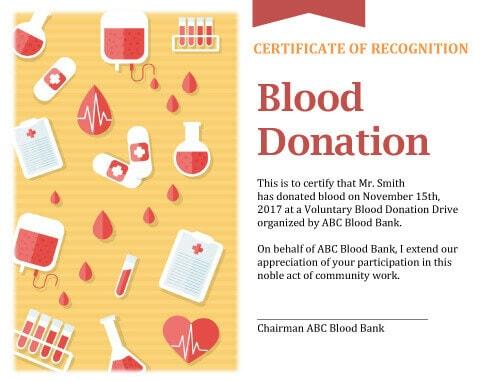 Blood Donation Certificate