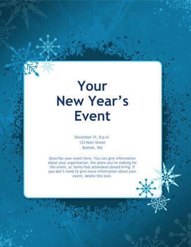Blue snowflakes Christmas flyer free template