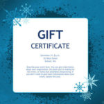 Blue snowflakes Christmas gift certificate
