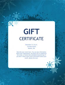 Exemple de certificat cadeau pour Noël