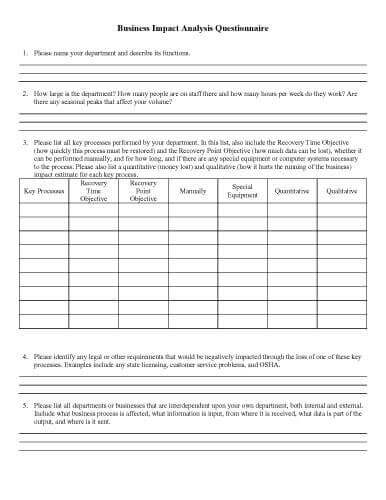 32 Sample Questionnaire Templates in Microsoft Word