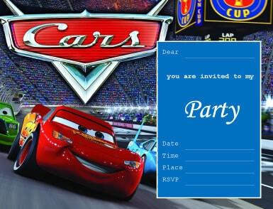 Cars Kids Party Invitation