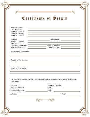 Blank Certificate Of Origin Template from www.hloom.com