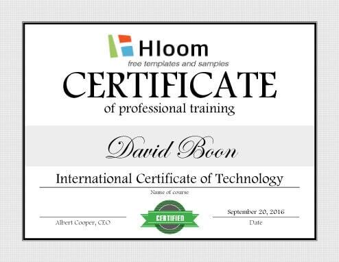 Certificate Of Training Template from www.hloom.com