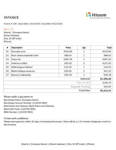 Create A Invoice Template from www.hloom.com