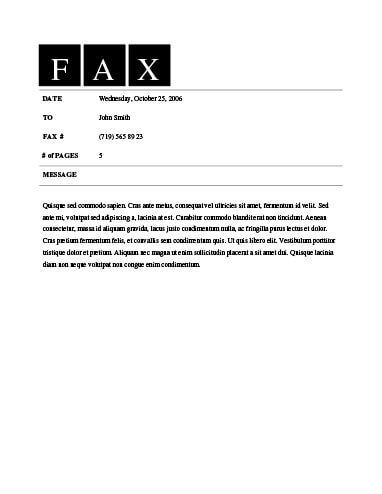 Clean Fax Template
