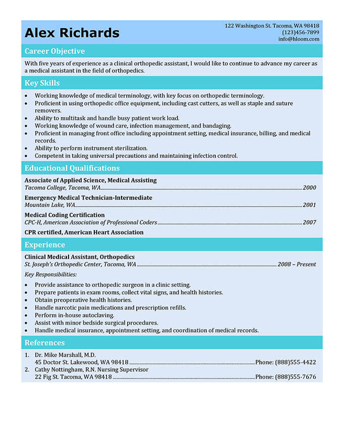 Medical Assistant Resume Templates And Job Tips