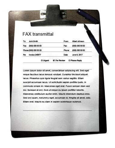 Modello fax copertina con portablocco