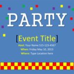 Colorful Squares Party invitation
