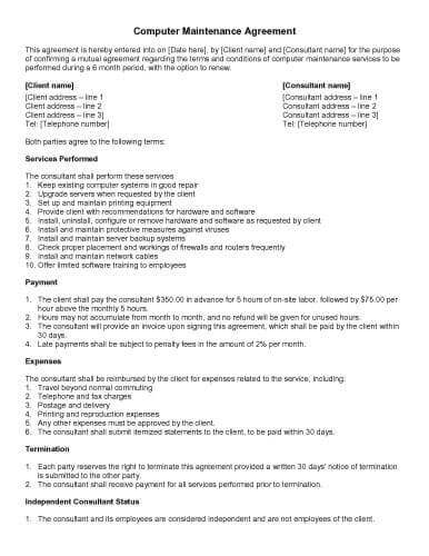 Computer Repair Contract Template from www.hloom.com