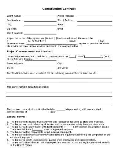 Construction Contract Template Doc from www.hloom.com