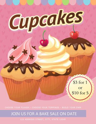 Cupcake Retro Bake Sale Flyer