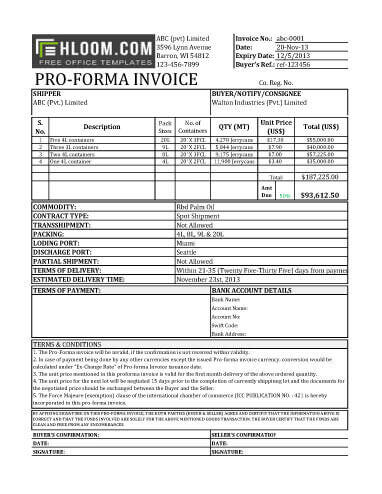 Free Proforma Invoice Templates [8 Examples - Word/Excel]