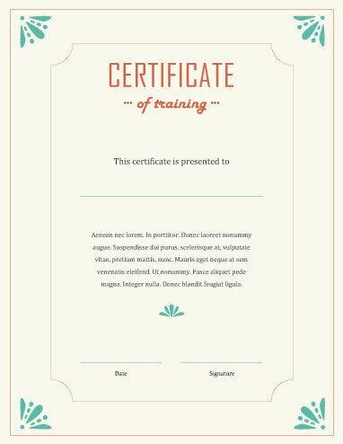 Elegant Training Certificate Template