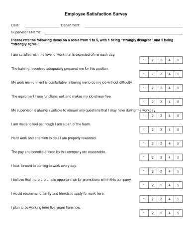 Satisfaction Survey Template Word