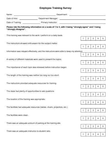Pre Training Survey Questions - FREE DOWNLOAD