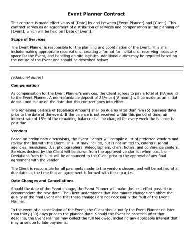 Service Agreement Contract Template Microsoft Word