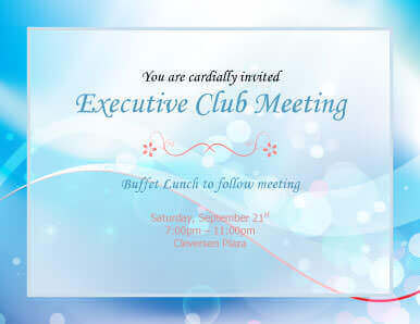 Executive Club Meeting Invitation Template