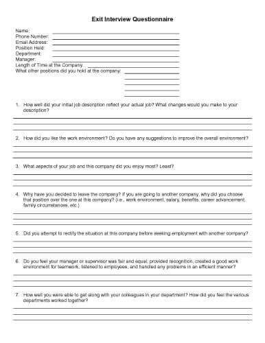 32 Sample Questionnaire Templates in Microsoft Word