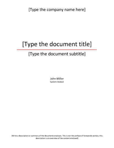 Formal title page template