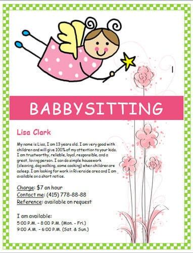 Free Babysitting Flyer