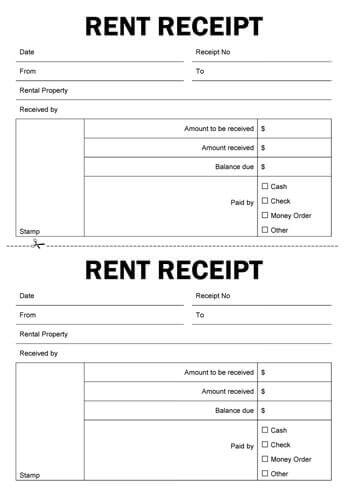 10 free rent receipt templates