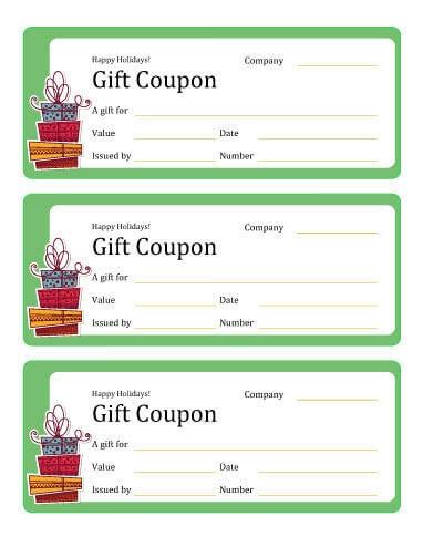 Gift Coupon with Value Christmas Coupon