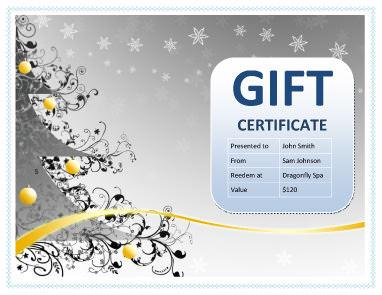 Gray Christmas gift certificate template