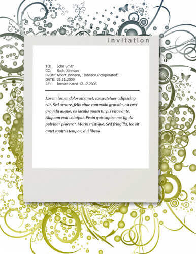 Green floral invitation free template