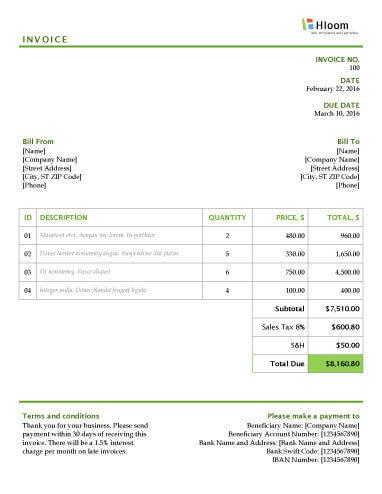 Online Invoice Template Word from www.hloom.com