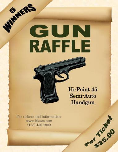 Gun Raffle flyer template