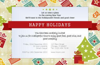 Happy Holidays with Ribbon Christmas Flyer Template