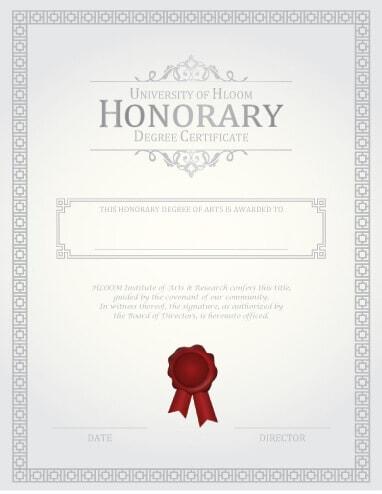Honorary Degree Certificate Template