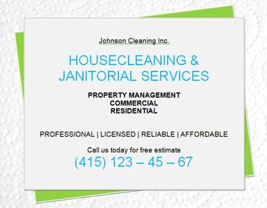 Housecleaning and janitorial services flyer