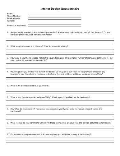 30 Questionnaire Templates And Designs In Microsoft Word