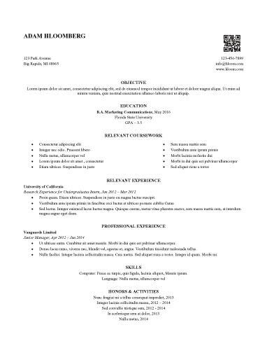 how to write resume with internship experience