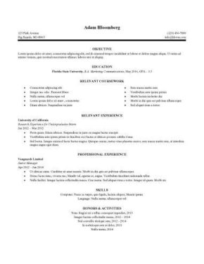 best resume get internship