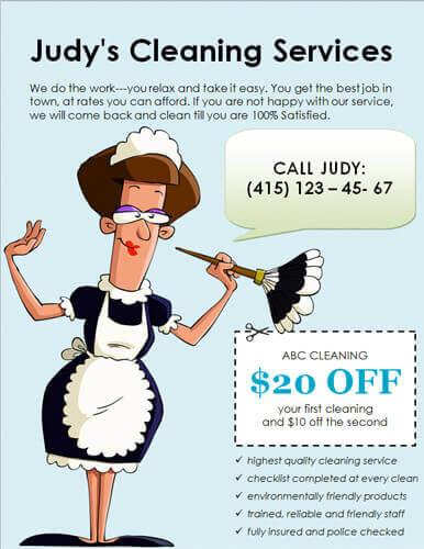 Judys Cleaning Services cleaning flyer template