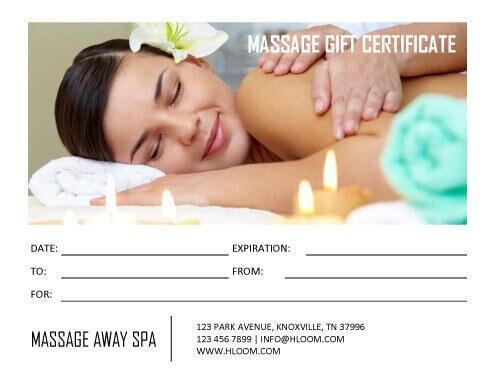 Massage Spa Gift Certificate Template