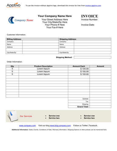 Purchasing Invoice Template from www.hloom.com