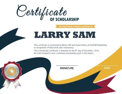 Scholarship Certificate | Hloom