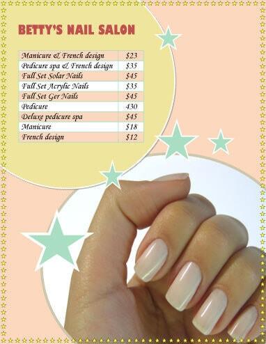 Nail Salon flyer with prices