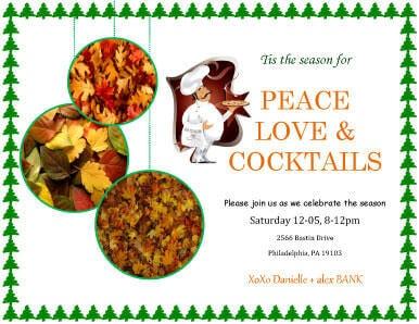 Peace Love and Coctails Party Invitation Template