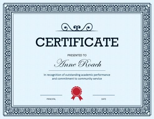 Performance Award Certificate