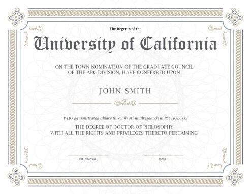 11 Free Printable Degree Certificates Templates | Hloom