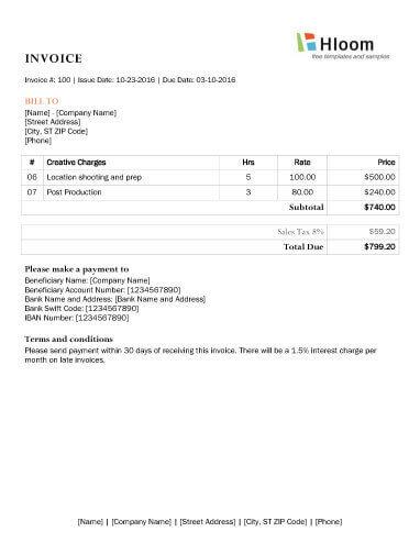 Create An Invoice Template from www.hloom.com